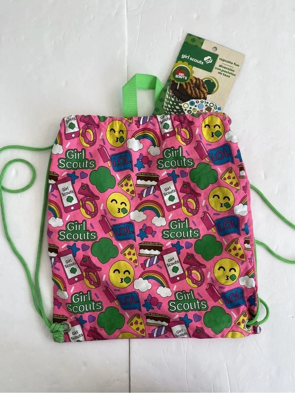 Girl Scouts Pink Drawstring Backpack